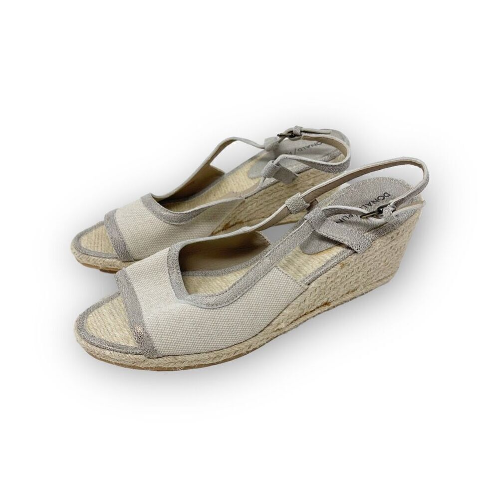 Donald Pliner Cheri Canvas Strap Wedge Sandals Espadrille Women’s Size 9.5